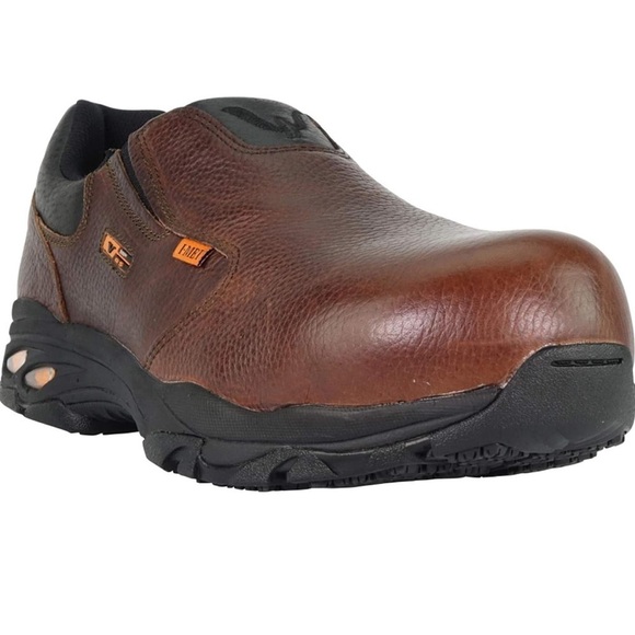 Thorogood Composite Safety Toe Slip-On Brown Leather Oxford Shoe Unisex - Picture 3 of 16